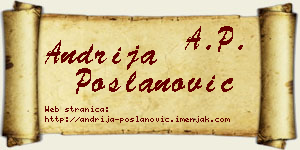 Andrija Poslanović vizit kartica